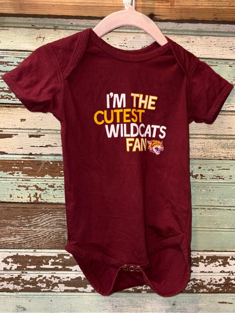 Maroon 'I'm The Cutest Wildcats Fan' Baby One-Piece Bodysuit